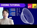 P5js coding tutorial  breathing jellyfish  w sliders and buttons