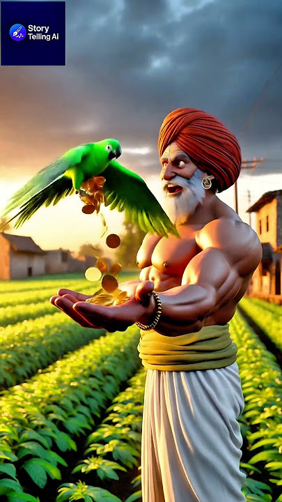 Old Farmer & Magical Parrot 🦜  Emotional Moral Story Viral AI Shorts #shorts #ai #story