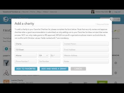 MyGiving with NCF: How to manage your favorite charities list