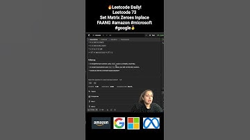 🔥Leetcode Daily! Leetcode 73. Set Matrix Zeroes #faang #amazon   #microsoft #google #meta #shorts