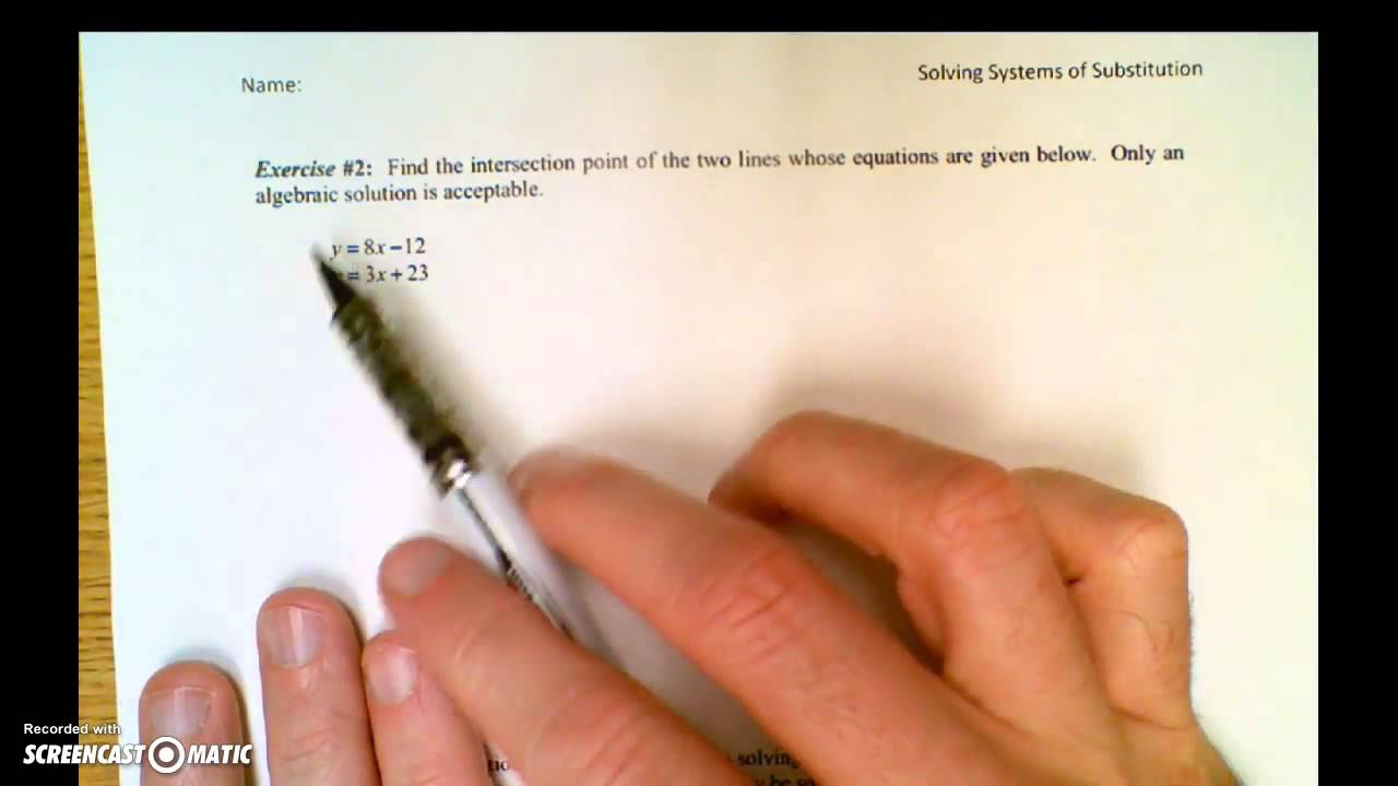 Solving Systems Using Substitution - YouTube