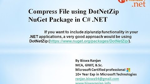Compress File using DotNetZip NuGet Package in C# .NET