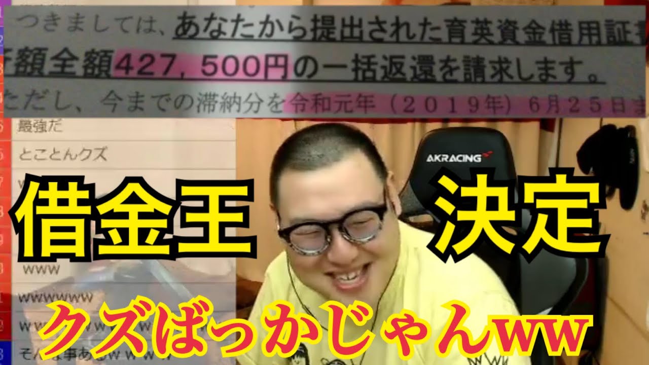 債権会社に追われるリスナーのみなさんで借金王決めますｗ