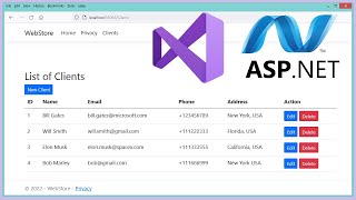 Fill HTML Table From SQL Server Database Using  Core and Razor Pages | Visual Studio 2022