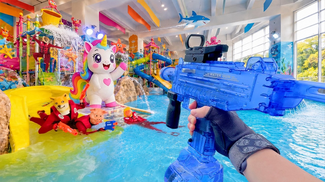 Nerf War | Water Park & SPA Battle Collection 17 (Nerf First Person Shooter)