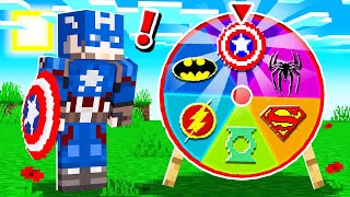 RANDOM SPIN for SUPERHEROS in Minecraft!
