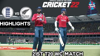 England vs New Zealand T20 World Cup 21th Match 2022 - Cricket 22 Gameplay 1080P 60FPS screenshot 4