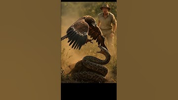Eagle Soars Down to Attack Python in Intense Wildlife Rescue! #shorts  #wildlife