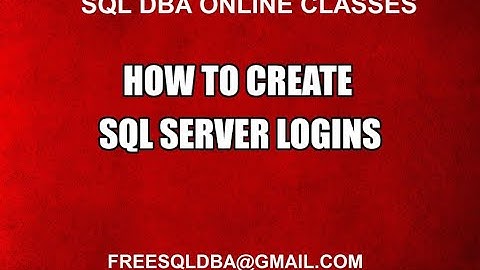 How to Create Sql Server Logins