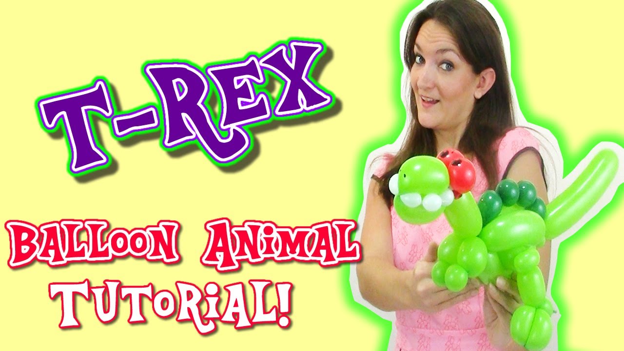 T-REX DINOSAUR Balloon Animal Tutorial - Learn Balloon Animals with Holly!  