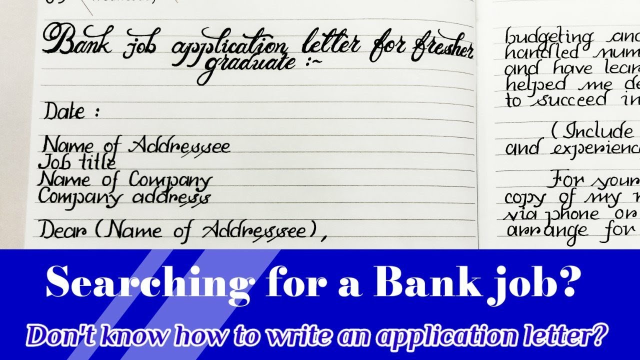 bank job application letter for fresher in marathi