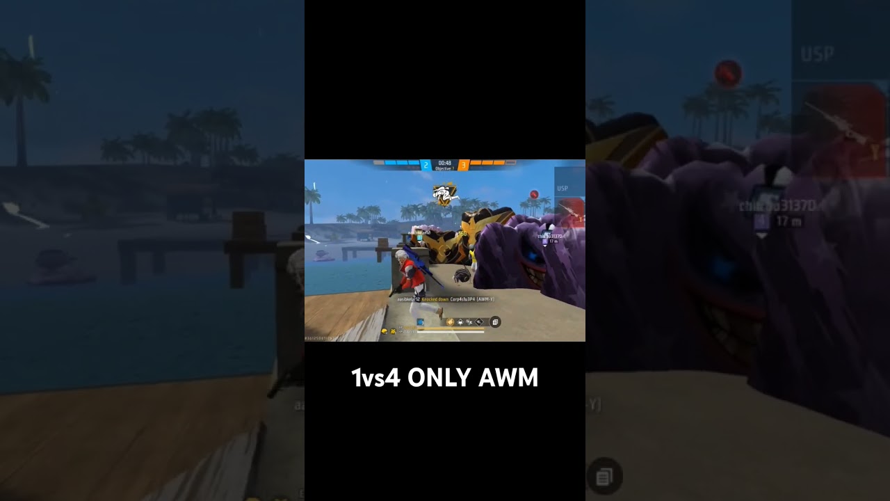 1vs4 awm custom room impossible 