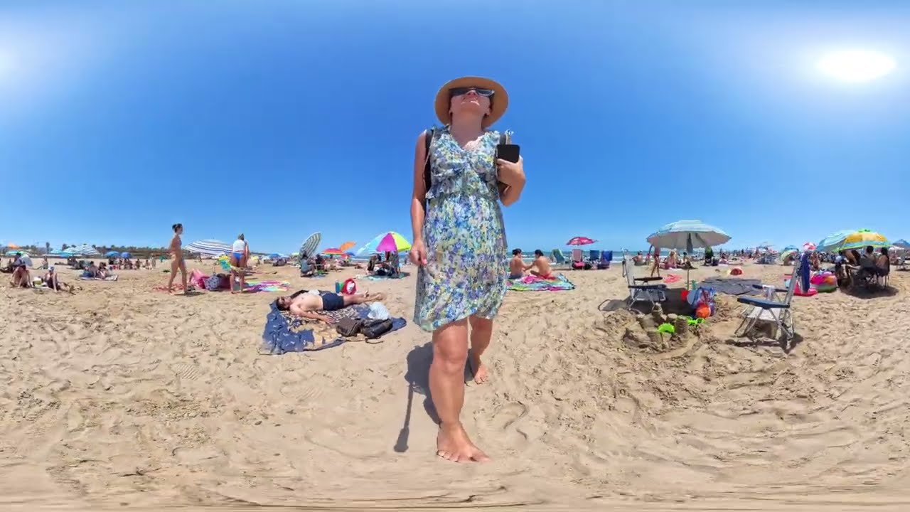 Beach La Marina | VR 360° | Virtual 3D Beach Walking | 5 August 2024  | 5.7K 60FPS