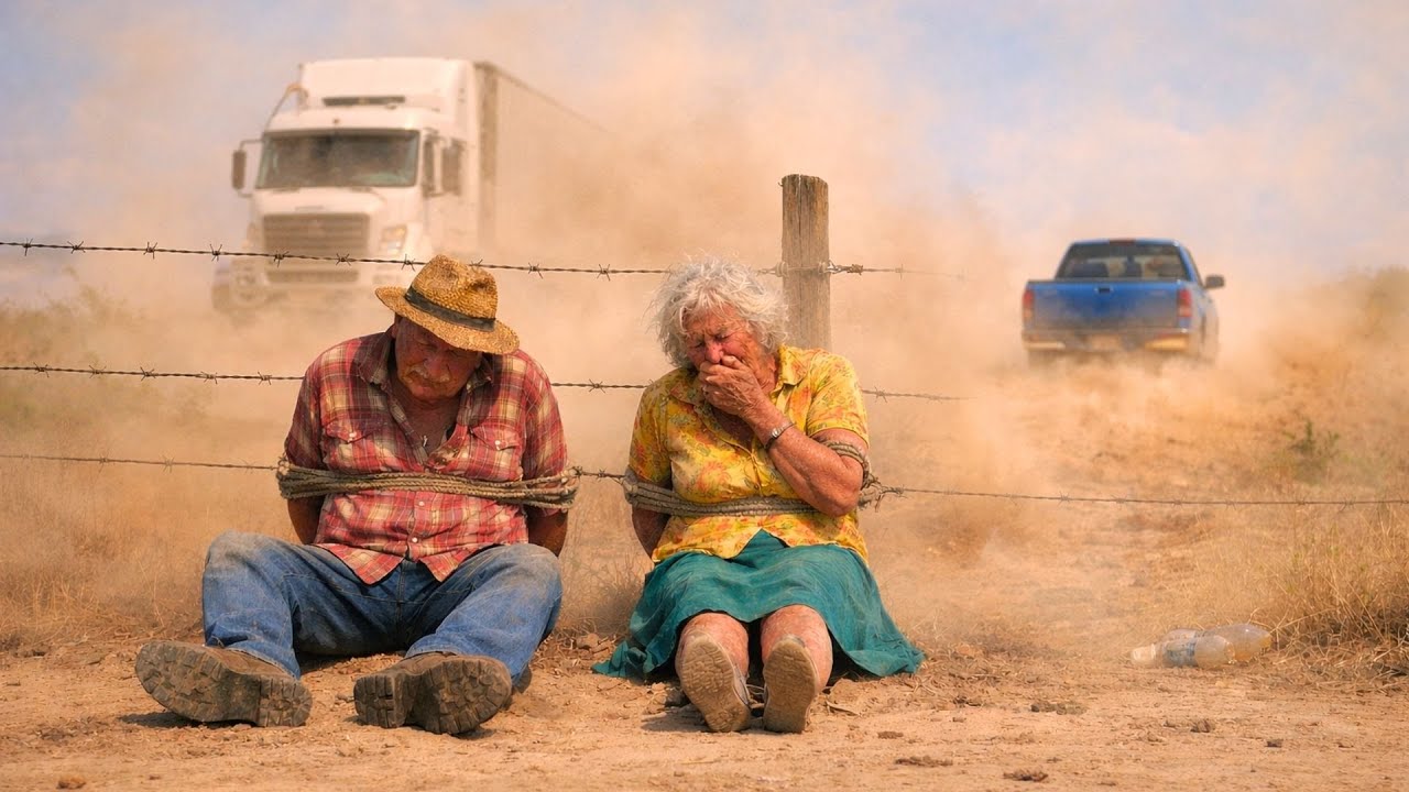 Camionero solitario encuentra a pareja de ancianos ATADOS bajo el sol… entonces lo descubre..