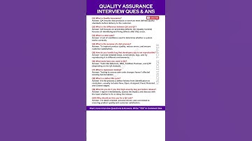 Quality Assurance Interview Questions and Answers | QA Interview Questions and Answers
