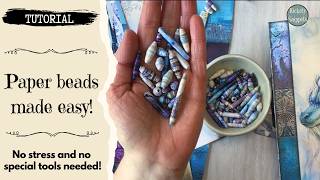 Easy handmade paper bead dangles for junk journals - no special tools + easy fixes!!