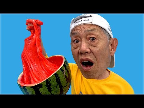 유니와 할아버지의 수박 슬라임 만들기 놀이 Giant Watermelon Pretend Play for kids