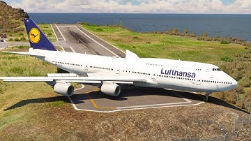 Rare! Boeing 747 Lufthansa Takeoff from a Short Runway