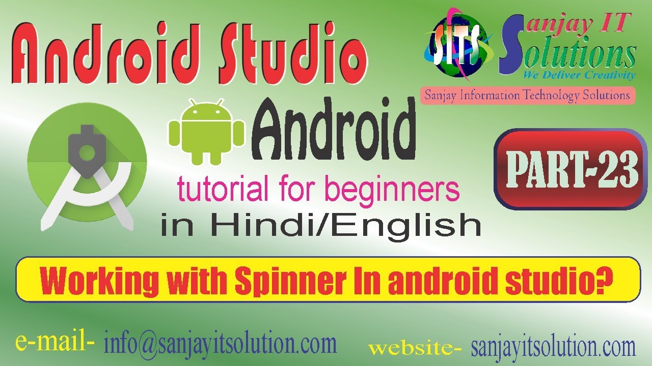Android tutorial in Hindi/English Part23, working with Spinner in android studio YouTube