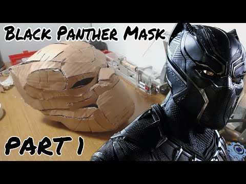 Make Black Panther Mask Part 1 - Template & Cardboard - Youtube