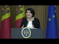 Conferință susținută de prim-ministra Republicii Moldova, Natalia Gavrilița, după ședința CSE