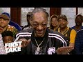 Snoop Dogg sings ‘AD is on the way’ to the Lakers, says LeBron is taking control | First Take