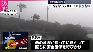 【台風22号】八丈町に大雨特別警報 「車が横転」 停電も