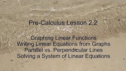 PreCalculus Lesson 2.2 for OpenStax