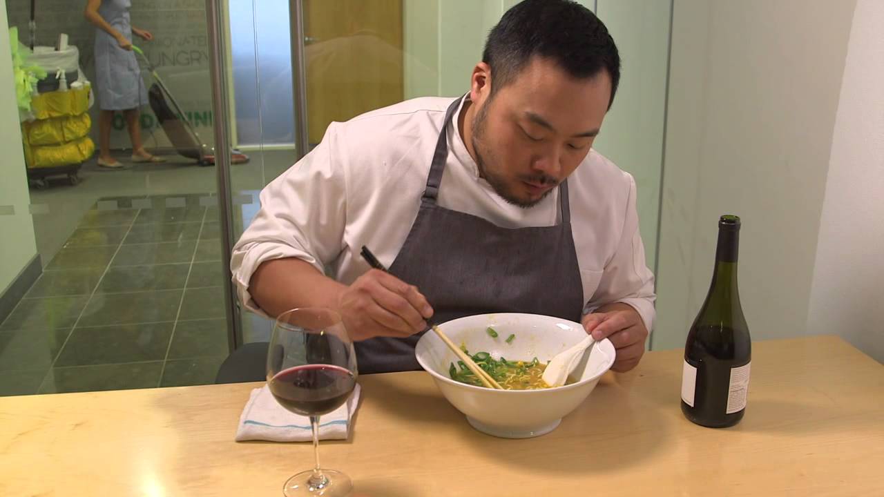 Chef David Chang Slurps Ramen At Food Wine Hq Food Wine Youtube