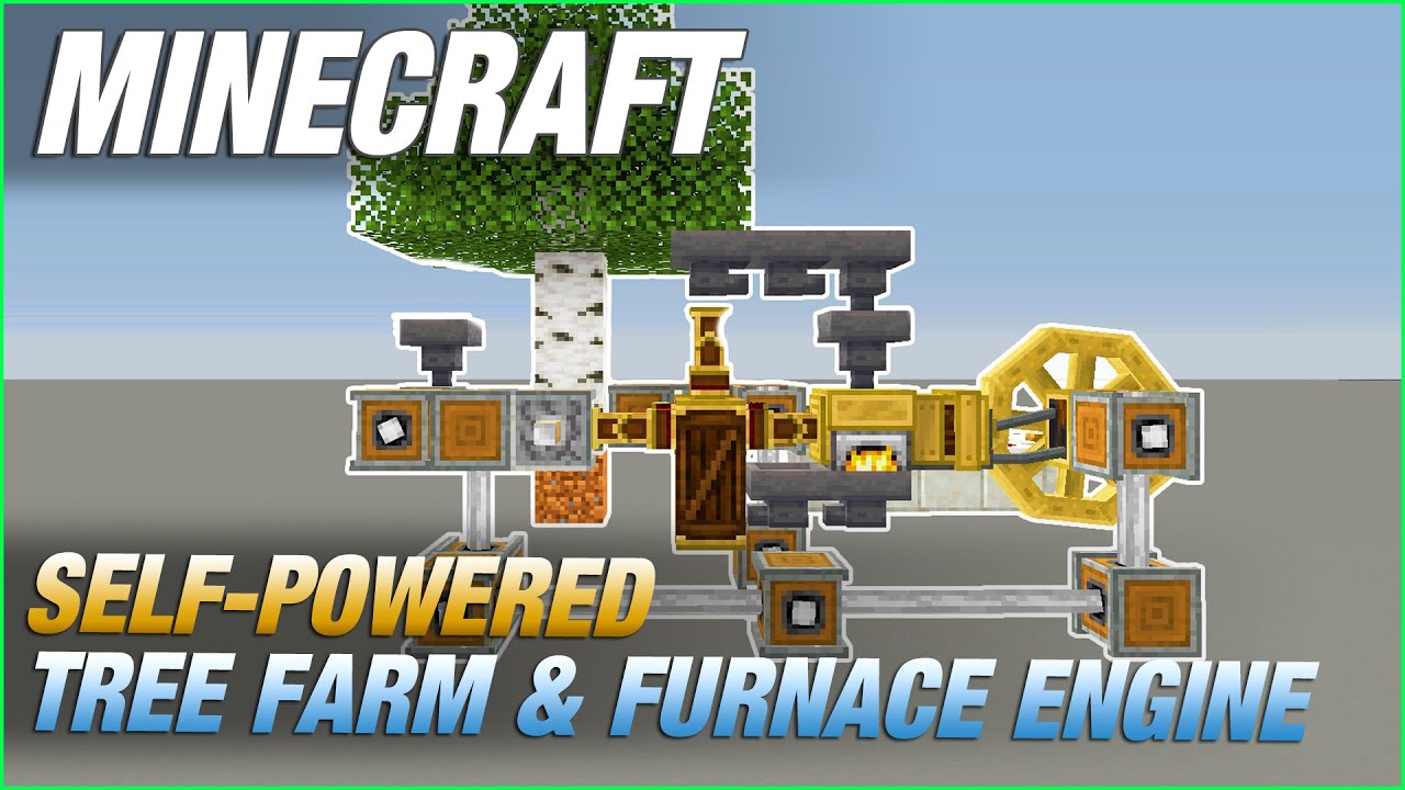 Create Mod Tree Farm Furnace Engine Minecraft Tutorial Youtube