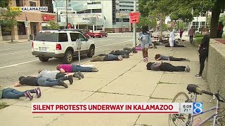 Silent protests underway in Kalamazoo