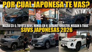 SUVS JAPONESAS TOYOTA RAV4, HONDA CR-V, SUBARU FORESTER, NISSAN X-TRAIL Y MAZDA CX-5 2026 🔴