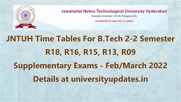 JNTUH B.Tech 2-2 Exams Time Tables - March 2022
