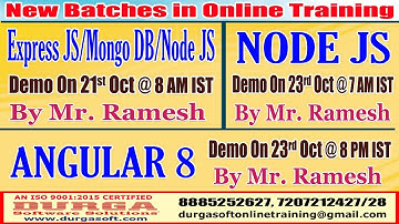 New Batches in Online Training @ DURGASOFT