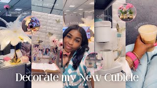 VLOG | DECORATE MY NEW CUBICLE + HAULS + OFFICE TOUR