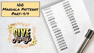 100 Mandala Patterns (Part-4) + Giveaway **GIVEAWAY CLOSED**