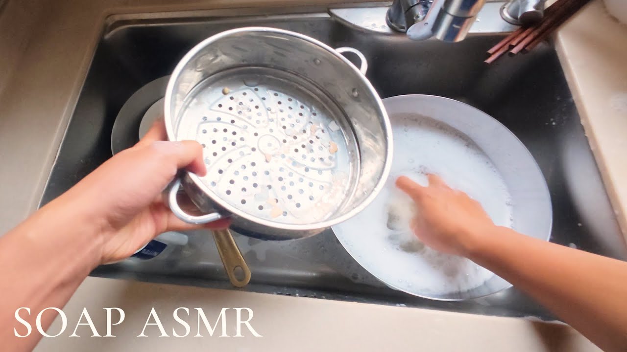 Deep Cleaning ASMR: Relaxing Dishwashing & Sink Scrubbing (No Talking) 🧼