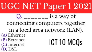 (Mock TEST 71) Information & Communication Technology ICT (10 MCQs) For UGC NET Paper 1 2021