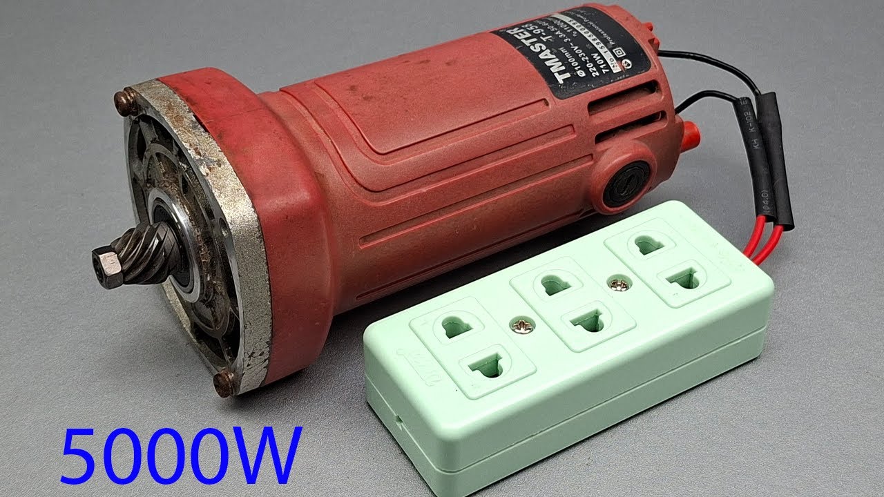 I turn metal cutting motor into 220v 5000w free electricity generator | Easy to make at home