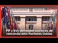 Pp y vox defienden sus leyes de concordia ante la onu