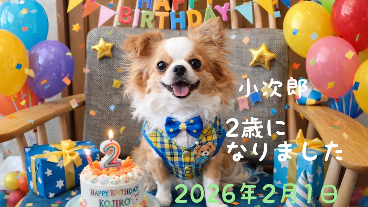 happy birthday小次郎２歳