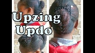 Natural hair Upzing Updo