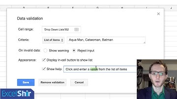 Google Sheets Tutorial: Drop Down Lists 01 - Simple Drop Downs