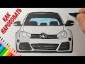 Как нарисовать МАШИНУ Volkswagen, Просто рисуем