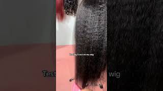 Smooth and no tangling or shedding!😃🥳#hairbrushing #kinkystraightwig #weargowig #gluelesswig #shorts