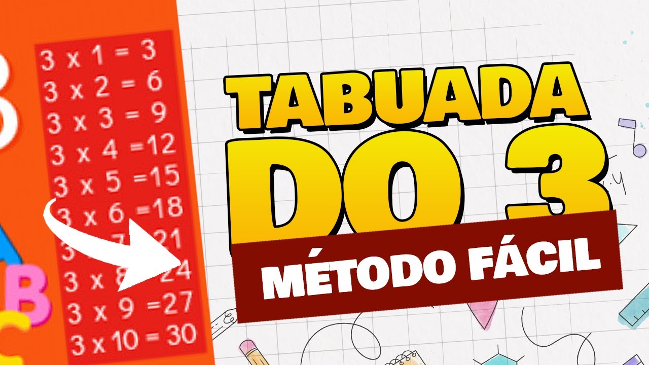 Tabuada do 3 Fácil e Divertida  Aprendendo a Tabuada do Três [Jogo da  Tabuada] 