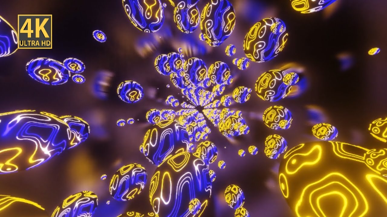 VJ LOOP NEON Glowing Bubble Abstract Background Video 4k Black Blue ...