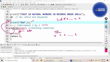 Print first 10 natural numbers in reverse order using do-while loop