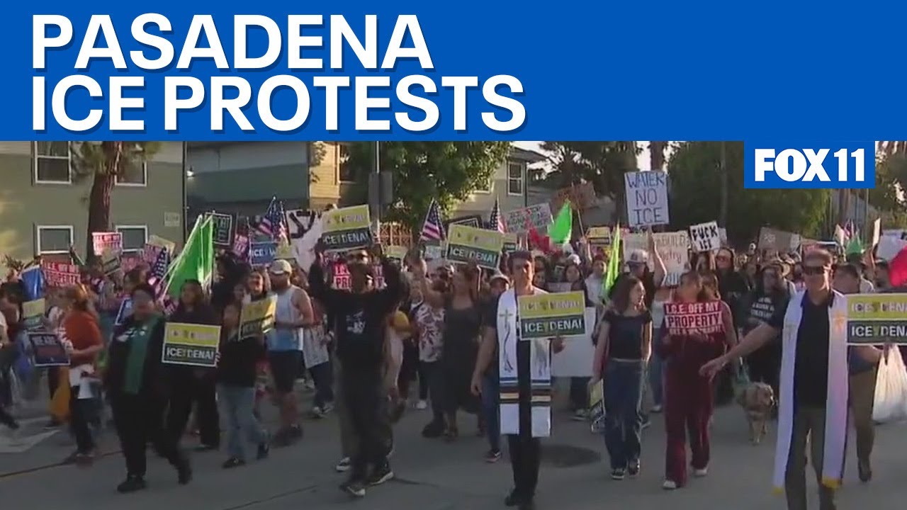 Pasadena protests against more ICE raids at local parks | FOX 11 LA ...