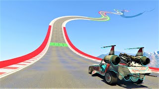 GTA 5 - UFO Car Race On The Wavy Road - Transform Race